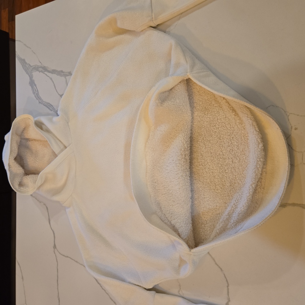 Alo Yoga Womens Activewear Sherpa Pullover Hoodie Cream White Size Medium - Picture 7 of 10